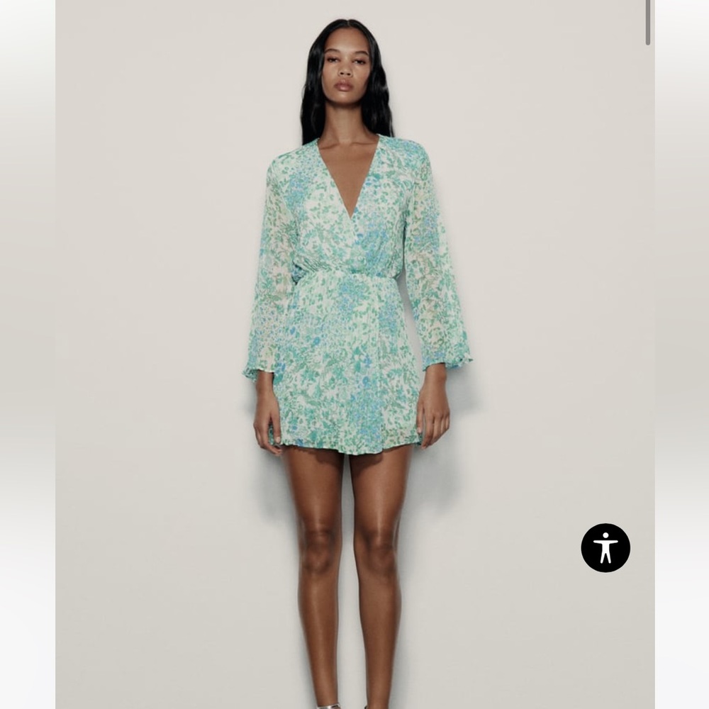 Zara Short Floral Romper Dress Small
